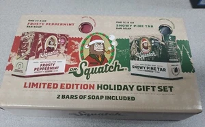 Dr Squatch Limited Ed Holiday Soap Gift Set Frosty Peppermint Snowy Pine Tar - Picture 1 of 4