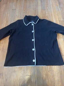 CHAPS Ralph Lauren schwarz mit weiß 100 % Baumwolle 5 Knöpfe Cardigan Pullover gebraucht, in einwandfreiem Zustand - Bild 1 von 4