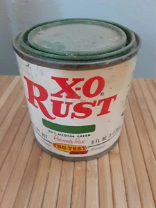 Vintage X-0 Rust Medium green Collectible Small Paint Can 1970s 8 Fl oz tru test - Picture 1 of 10