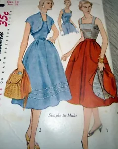 *BELLISSIMA GONNA CORPETTO VINTAGE anni 50 e modello da cucire Bolero 14/32 FF - Foto 1 di 1