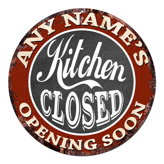 CP-0111 ANY NAME'S KITCHEN CLOSED Custom Personalized Sign Decor Gift Ideas - Image 1 of 1