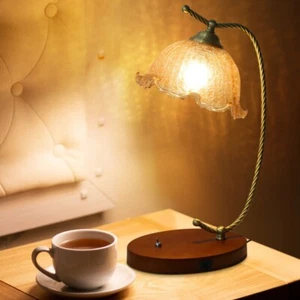 Ultra Bright Desk Lamp Flower Tiffany Style Glass Accent Nightstand Table Lamp - Picture 1 of 12