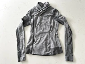 Chaqueta de Yoga Lululemon Bhakti Asimétrica Doble Cremallera Gris Jaspeado Pizarra - Talla 6 - Imagen 1 de 13