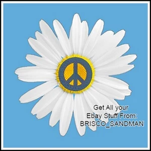 Fridge Fun Refrigerator Magnet Blue DAISY PEACE FLOWER Love Brotherhood - Picture 1 of 7