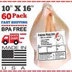 60 POULTRY SHRINK BAGS 10" X 16" POULTRY PROCESSING FREEZER SAVER MADE IN 🇺🇸