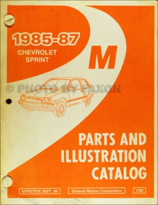 Catalogo Parti Illustrato Con Numeri Di Parte Chevrolet Sprint Master 1987 - Immagine 1 di 2