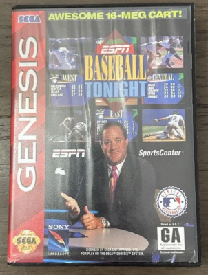 ESPN Baseball Tonight Sega Genesis Tested Video Game Ships Fast! - Image 1 of 3