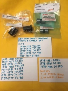NUEVO JUEGO DE BUJES Y ESPACIADORES DE BRAZO OSCILANTE SUZUKI, TM 100,125,250,400,GT185 (SAK-001) AHRMA - Imagen 1 de 2