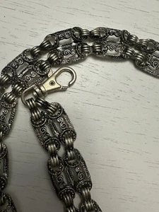 Vintage Y2K LC Belt Boho Chunky Medallion Metal Heavy Chain Bling  60s 70s 80s - Picture 1 of 5