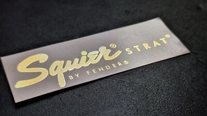 Squier Strat By Fender Solid Gold Waterslide Headstock Decal Waterslide Logo NEW - Picture 1 of 1