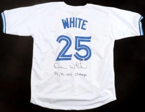 Devon White Signed Toronto Blue Jays Jersey Inscribed 92, 93 WS Champs (Beckett) - Picture 1 of 8