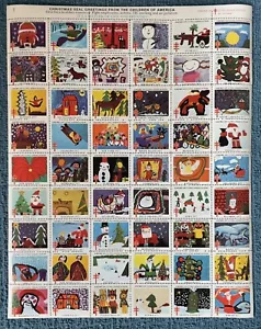 Scarce! 1977 American Lung Association Christmas Seals, Mint Sheet, MNH - Picture 1 of 1