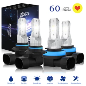 9005+H11 LED Headlight 4Pcs Bulbs Hi+Low Beam For Chevy Malibu Sedan 2019-2020 - Picture 1 of 24