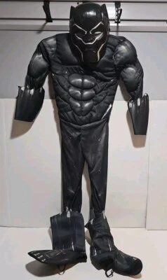 Black Panther Costume With Built-in Muscles  Children's Size M (8-10) By Rubie's - Image 1 of 4