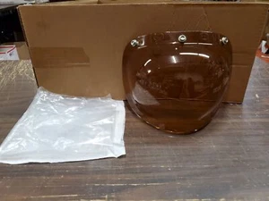 Vtg Bubble Shield Helmet 1970's Old School Orange Amber 3/4 helmet Motorcycle - Picture 1 of 10