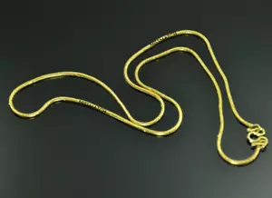 Round simple gold chain yellow gold plated gold 18k necklace 18k chain necklace - Picture 1 of 3