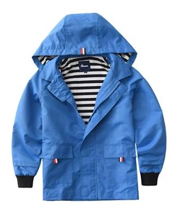 boys/Girls Waterproof Hooded Jackets Cotton Lined Rain Jackets blue 4T - Picture 1 of 6