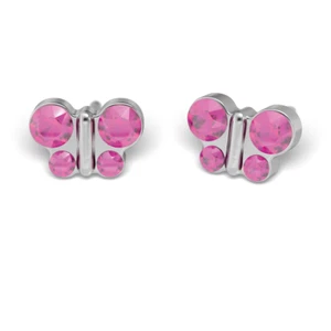 STUDEX Medical Ear Studs BUTTERFLY ROSE Silver Anti-allergic - Picture 1 of 3