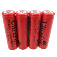 4 X 18650 3.7V-4.2V Li-ion 6000mAh Rechargeable Battery For Flashlight USB Fans