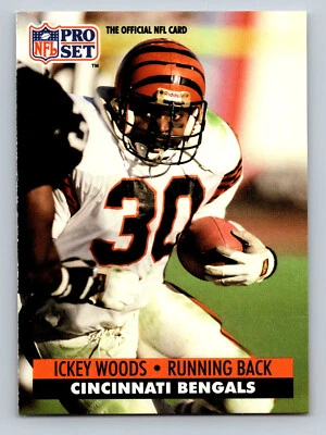 1991 Pro Set Football Card Ickey Woods Cincinnati Bengals #467 - Image 1 of 2
