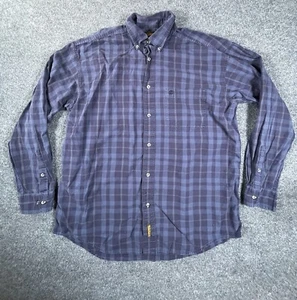 Timberland Shirt Mens Large Blue Plaid Button Up Long Sleeve Casual Preppy - Picture 1 of 9