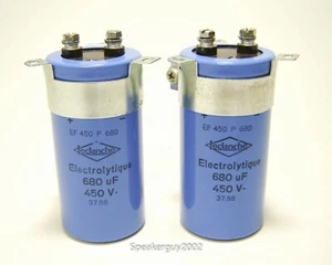 2X Leclanche 680 uf / 450 Volt Capacitors -- KT - Picture 1 of 2