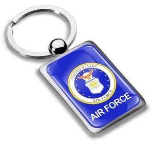 Llavero Llavero Acero Inoxidable Metal Caja Regalo US Air Force Flagge - Imagen 1 de 4