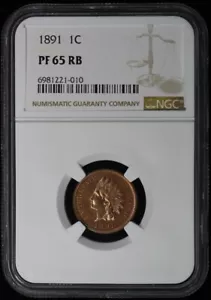 1891 Bronze Indian Cent 1C NGC PR65RB - Picture 1 of 2