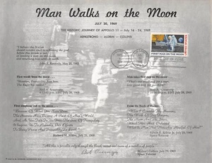 APOLLO 11 FDC 10c 1ST MAN ON THE MOON ASTRONAUT AUTHGRAPHED POSTER SC# C76 - Picture 1 of 1