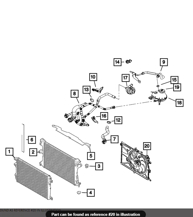 Módulo ventilador de refrigeración radiador Jeep Renegade Fiat 500 19-23 fábrica Mopar nuevo fabricante original Foto 1 de 1