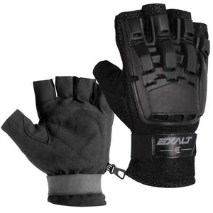 Exalt Paintball Hardshell Gloves - Hard Back Fingerless - Black - Small/Medium - Picture 1 of 1