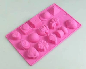 Assorted Chocolate Collection 3 PINK Silicon Mould baseball cap ball whirl fruit - Picture 1 of 1