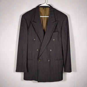 Givenchy Monsieur Vintage Deep Brown 100% Wool Double-Breasted Men's Blazer - Picture 1 of 11