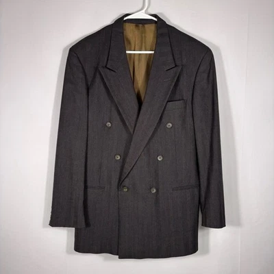 Givenchy Monsieur Vintage Deep Brown 100% Wool Double-Breasted Men's Blazer - Image 1 of 4