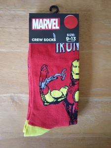 Iron Man Crew Socken Schuhgröße 9 - 13: Marvel, 1 Paar Polyestermischung, neu - Bild 1 von 6