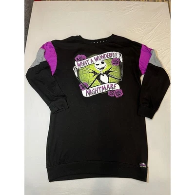 Camisa suéter Nightmare Before Christmas Disney Jack Skellington preta roxa - Imagem 1 de 4