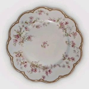 Vtg 24k Gold Rim France Limoge Dinner Serving Plate 1920-1932 Apple Blossom - Picture 1 of 5
