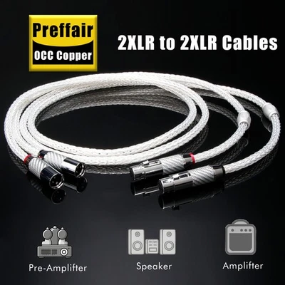 Pair OCC Silver Plated Signal Interconnect Audio Cable HI-FI Balanced XLR Cable - Image 1 of 4