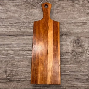 Handcrafted Cutting Board Natural Cherry Hardwood Paddle Handle Rustic Sleek - Picture 1 of 3