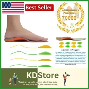 Noiseless Arch Support Insoles for Plantar Fasciitis - Washable & Odor-Resistant - Picture 1 of 10