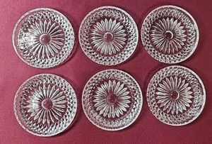 6er Set 24 % Bleikristall Klar Rund 3 1/2" Untersetzer EUC Wunderschön - Bild 1 von 6