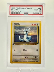 Pokemon 1st Edition Base Set German Dratini 26/102 PSA 10 Gem Mint - Picture 1 of 2