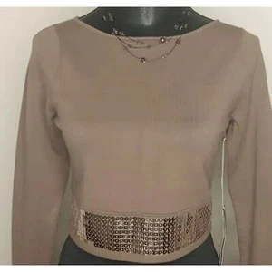 Eva Mendes/New York & Co. brauner kurz geschnittener Pullover (Neu mit Etikett 59 $) - XS - Bild 1 von 4