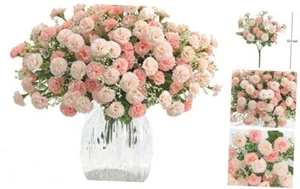 2pcs Small Carnation Artificial Flowers Bulk Fake Flower with Stems Silk - Picture 1 of 5