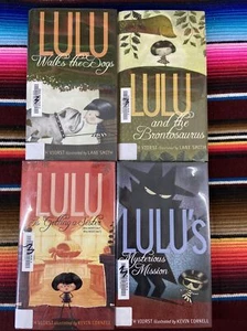 Lulu 4 Books Lot Judith Viorst Complete Series Set Walks The Dog Brontosaurus ++ - Foto 1 di 17