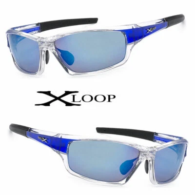 Gafas de sol deportivas X-Loop para correr almohadillas para la nariz ajustables lentes flash azules Foto 1 de 4