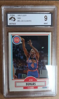 Tarjeta de baloncesto de la NBA #55 CGA 9 Joe Dumars Fleer 1990/91 como nueva no PSA Foto 1 de 2