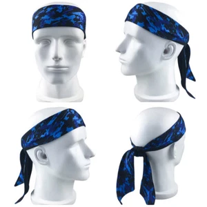 Men Camouflage Sweatbands Stretch Breathable Running Sports Fitness Head Band - Picture 1 of 14