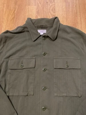 Wallace And Barnes Shirt Mens Medium Green Chore Military Utility Work Shacket - Image 1 of 4