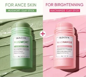 SKINTIFIC Beifuß Akne Ton Maske 40g + Niacinamid Bright Boost Ton Stick 40g - Bild 1 von 1